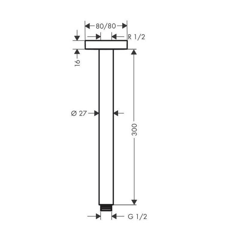 Hansgrohe Croma E 26257000 dušo galva 28x17 cm su 30 cm laikikliu 3 Hansgrohe Croma E 26257000 dušo galva 28x17 cm su 30 cm laikikliu 3