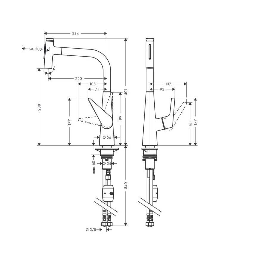 Hansgrohe Talis Select M51 72823000 virtuvinis maišytuvas 4 Hansgrohe Talis Select M51 72823000 virtuvinis maišytuvas 4