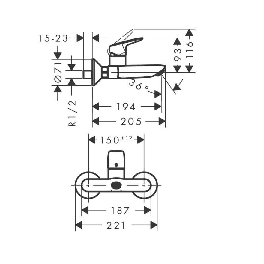 Hansgrohe Logis 71225000 praustuvo maišytuvas 1