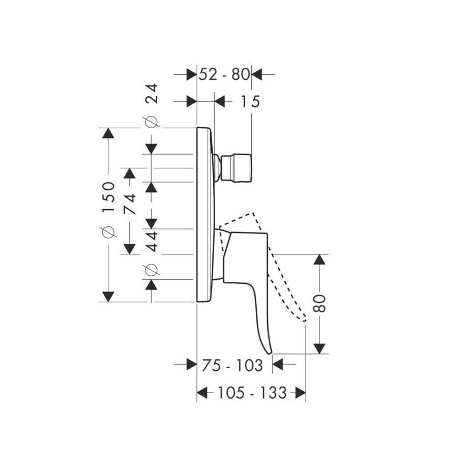 Hansgrohe Metris  31493000 potinkinis dušo maišytuvas 1