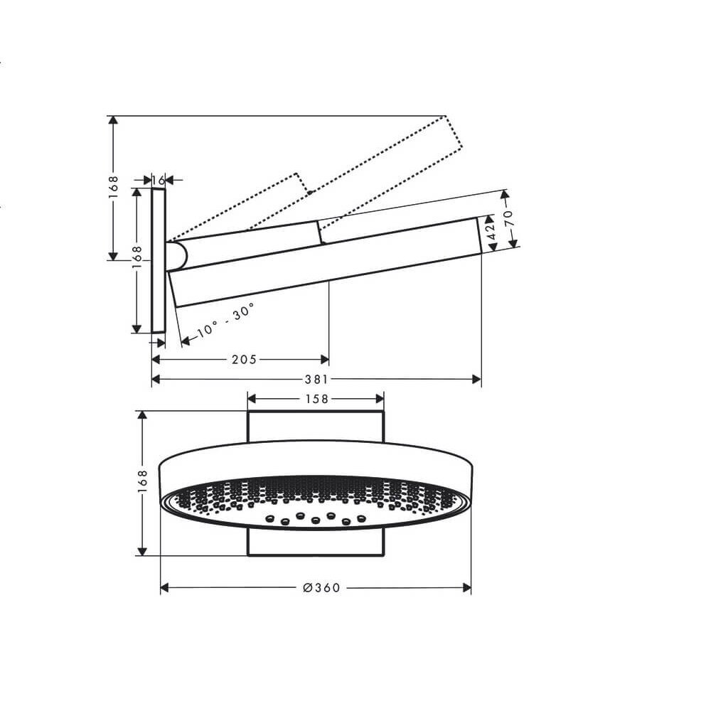 Hansgrohe Rainfinity 26234000 dušo galva ø36 cm 5 Hansgrohe Rainfinity 26234000 dušo galva ø36 cm 5