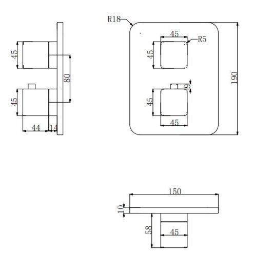 Juoda potinkinė termostatinė dušo sistema Omnires SYSPM11BL 4