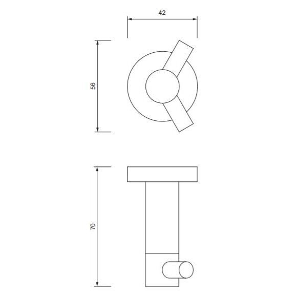 Juodas dvigubas kabliukas Omnires Modern Project MP60120BL 1