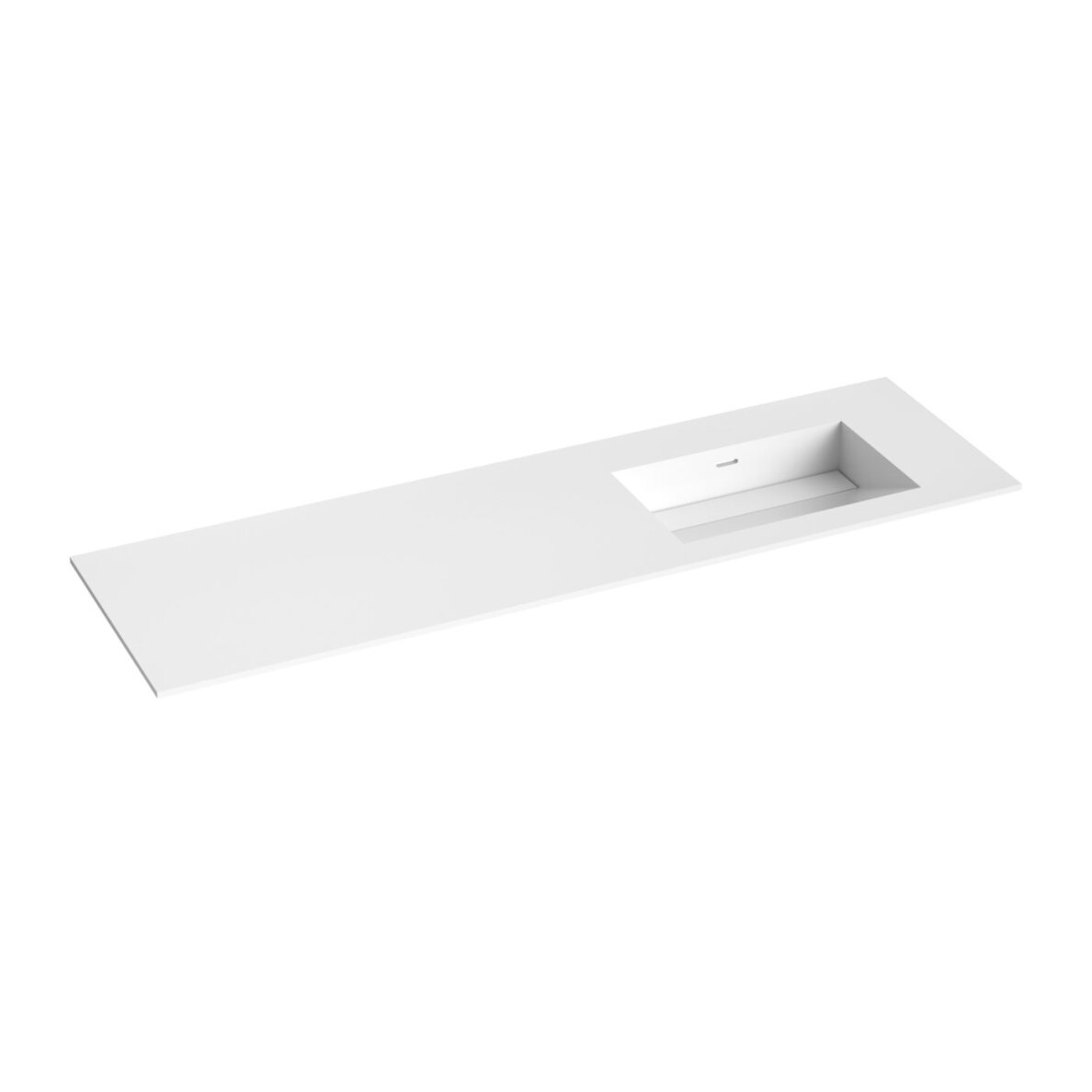 Kamė CORIAN®1 praustuvas su dubeniu dešinėje 160 cm, matinis baltas Kamė CORIAN®1 praustuvas su dubeniu dešinėje 160 cm, matinis baltas