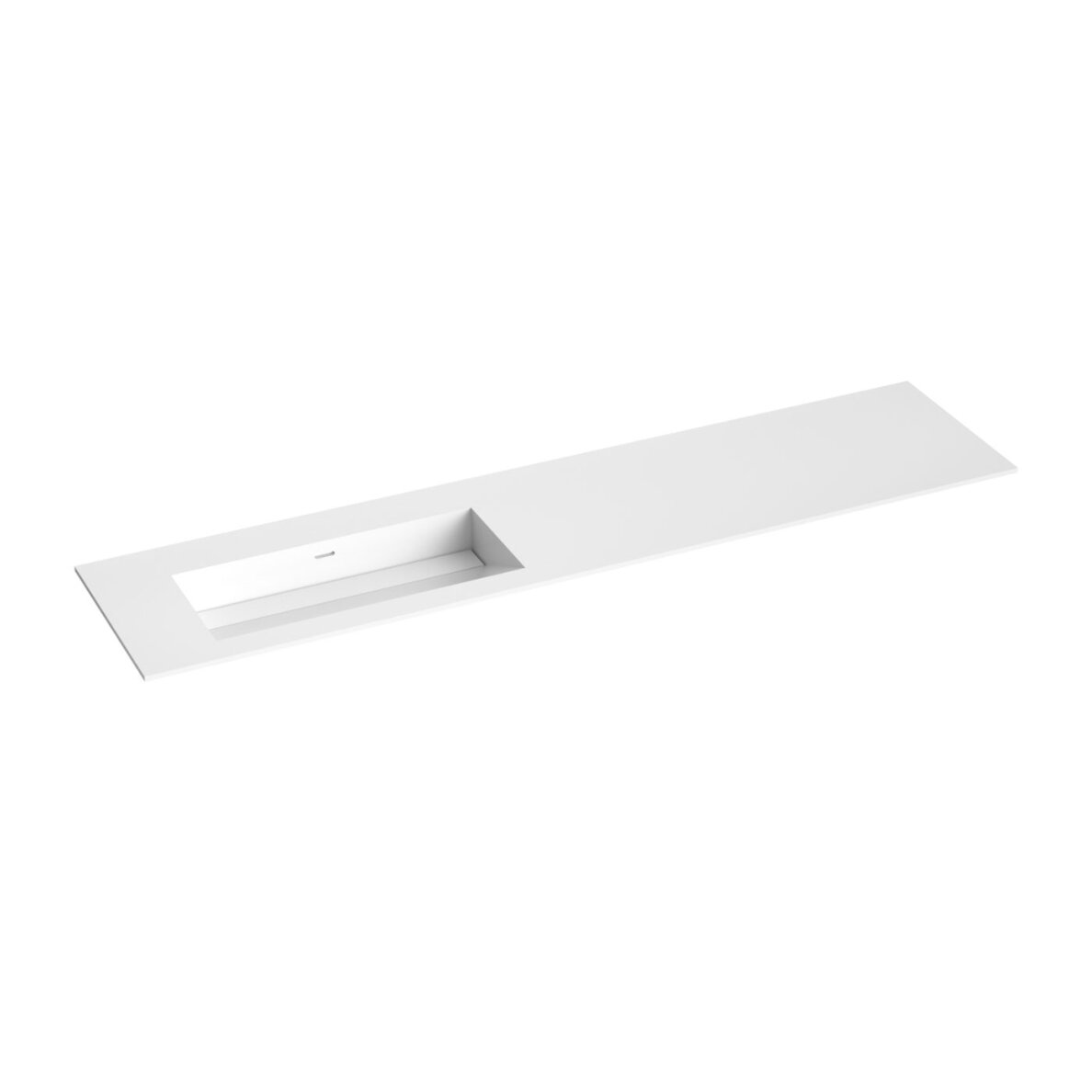 Kamė CORIAN®1 praustuvas su dubeniu kairėje 160 cm, matinis baltas