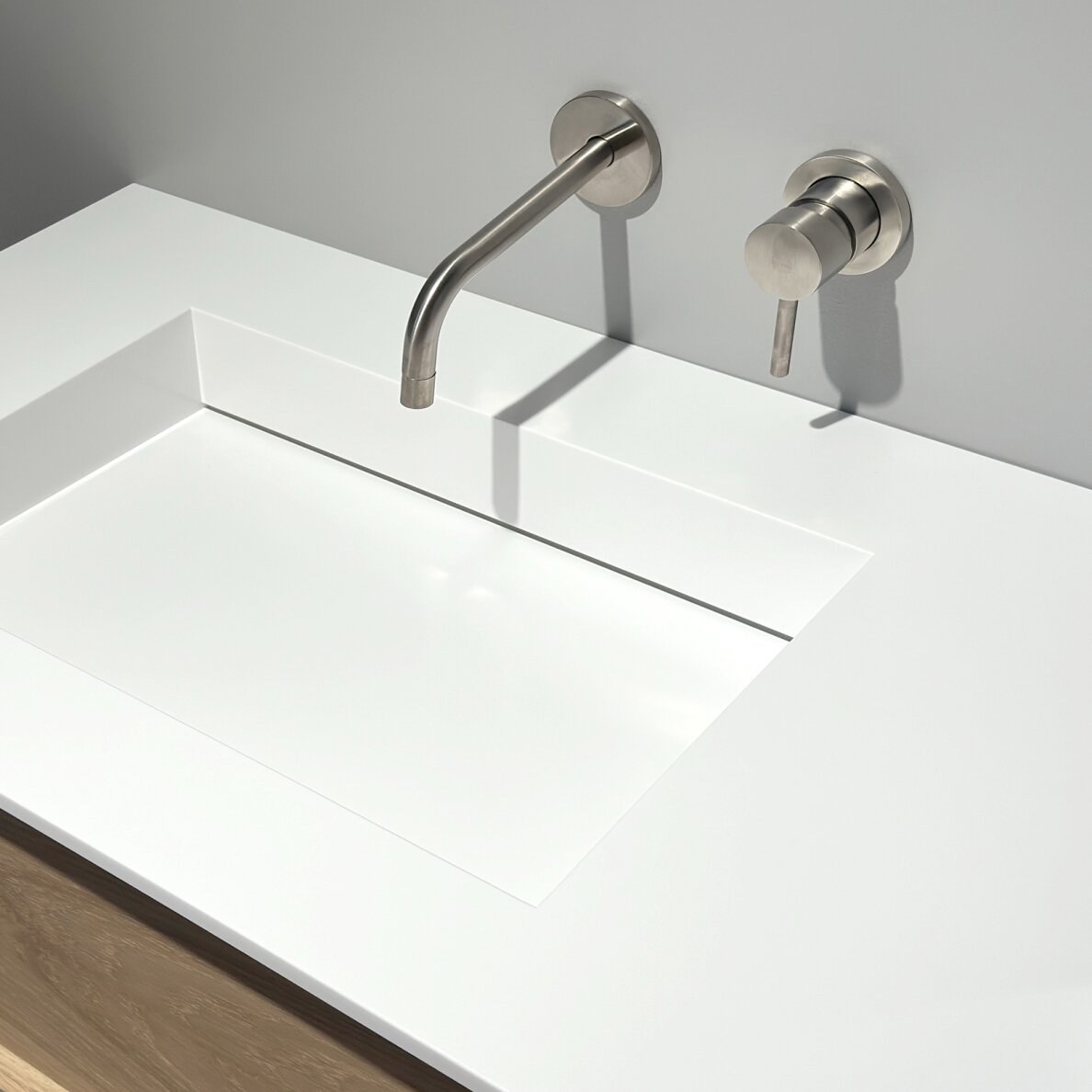 Kamė CORIAN®2 dvigubas praustuvas 200 cm, matinis baltas 3