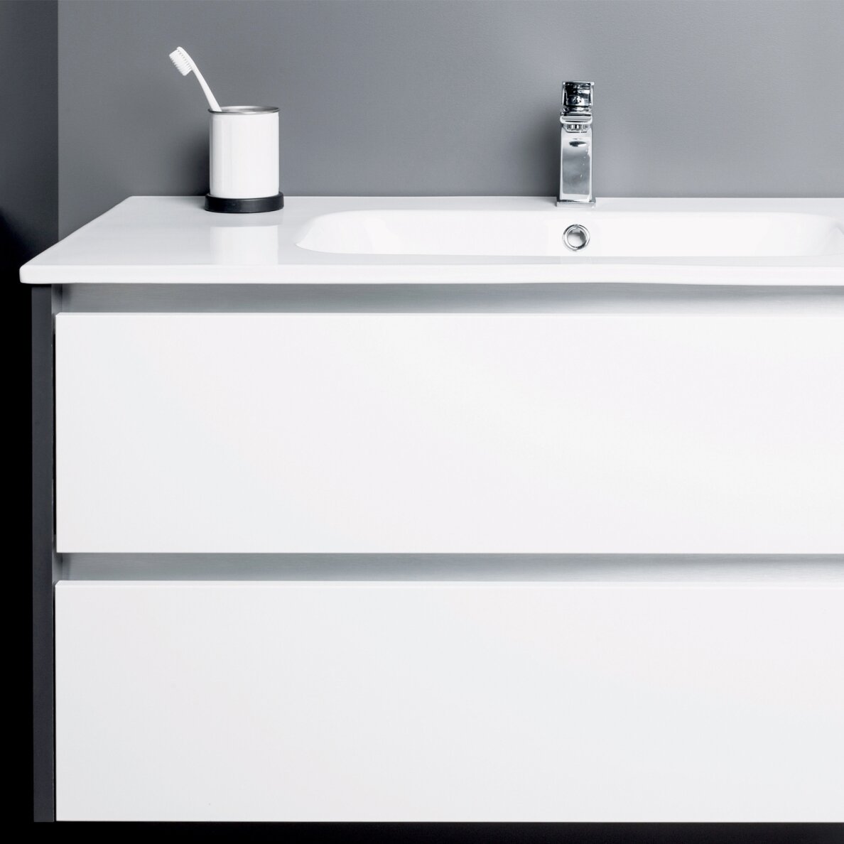 Kamė ELIDE įleidžiamas keraminis praustuvas 80 cm, baltas 4