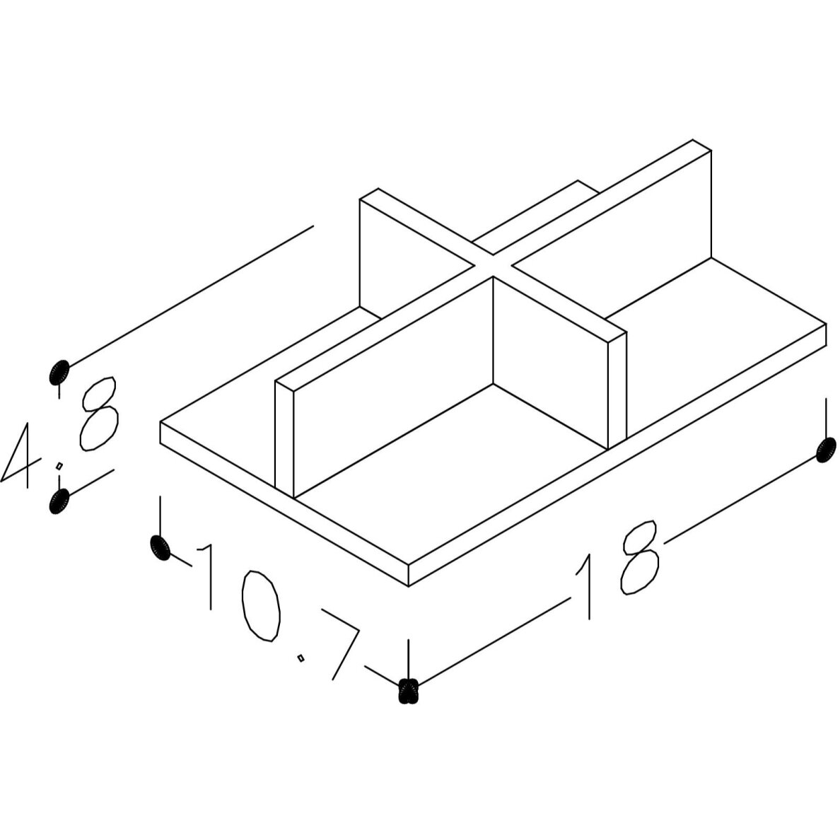 Kamė medinis skirtukas 180x107x48 mm, juodai beicuotas ąžuolas, Grass stalčiams 1