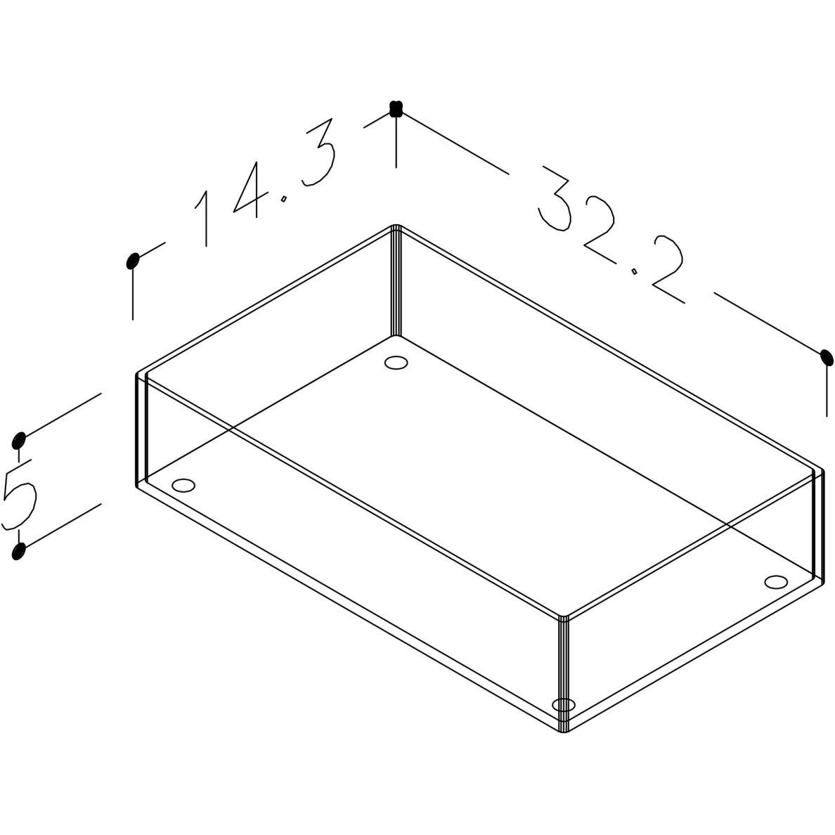 Kamė organinio stiklo dėžutė 270x143 mm (A) 1