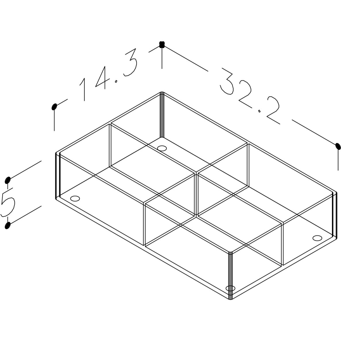 Kamė organinio stiklo dėžutė 270x143 mm (C) 1