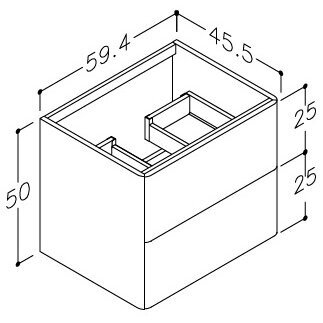 Kamė SOFT spintelė po praustuvu 60 cm 4