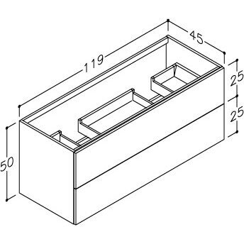 Kamė GAMA spintelė po dvigubu praustuvu 120 cm 2