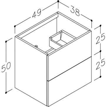 Kamė DUET spintelė po praustuvu 50 cm 2 Kamė DUET spintelė po praustuvu 50 cm 2