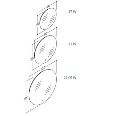 Kamė ROUND apvalus veidrodis su LED apšvietimu 60 cm 4