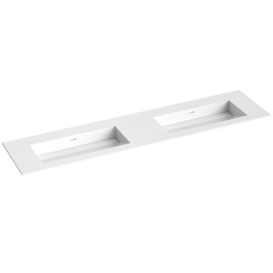 Kamė CORIAN®1 dvigubas praustuvas 200 cm, matinis baltas