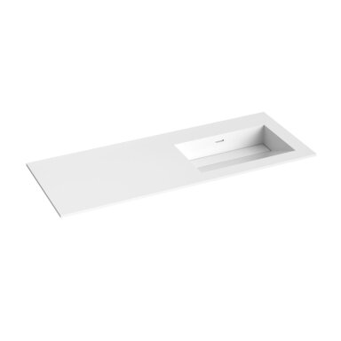 Kamė CORIAN®1 praustuvas su dubeniu dešinėje 120 cm, matinis baltas Kamė CORIAN®1 praustuvas su dubeniu dešinėje 120 cm, matinis baltas