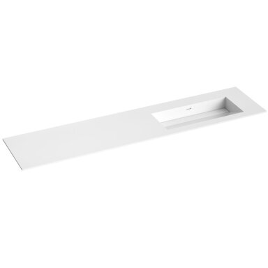 Kamė CORIAN®1 praustuvas su dubeniu dešinėje 200 cm, matinis baltas Kamė CORIAN®1 praustuvas su dubeniu dešinėje 200 cm, matinis baltas