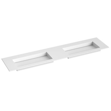 Kamė CORIAN®2 dvigubas praustuvas 200 cm, matinis baltas Kamė CORIAN®2 dvigubas praustuvas 200 cm, matinis baltas