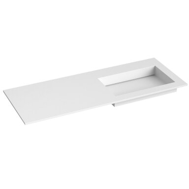 Kamė CORIAN®2 praustuvas su dubeniu dešinėje 120 cm, matinis baltas Kamė CORIAN®2 praustuvas su dubeniu dešinėje 120 cm, matinis baltas