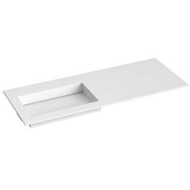 Kamė CORIAN®2 praustuvas su dubeniu kairėje 120 cm, matinis baltas Kamė CORIAN®2 praustuvas su dubeniu kairėje 120 cm, matinis baltas