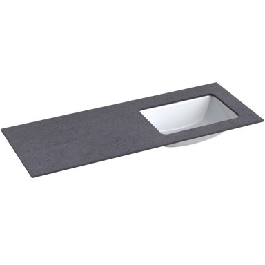 Kamė ILSA HPL stalviršis su klijuotu keraminiu praustuvu 120 cm, praustuvas dešinėje Kamė ILSA HPL stalviršis su klijuotu keraminiu praustuvu 120 cm, praustuvas dešinėje
