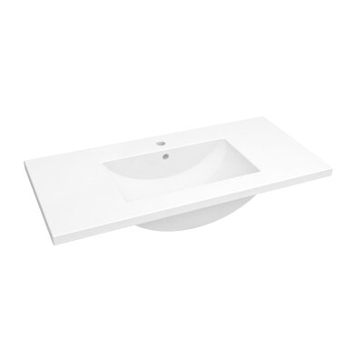Kamė SEVILLE įleidžiamas keraminis praustuvas 80 cm, baltas Kamė SEVILLE įleidžiamas keraminis praustuvas 80 cm, baltas