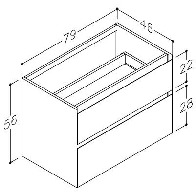 Kamė LOFT spintelė po stalviršiu 80 cm 1