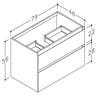 Kamė LOFT spintelė po praustuvu 80 cm 7 Kamė LOFT spintelė po praustuvu 80 cm 7