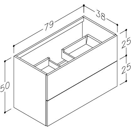 Kamė DUET spintelė po praustuvu 80 cm 2 Kamė DUET spintelė po praustuvu 80 cm 2