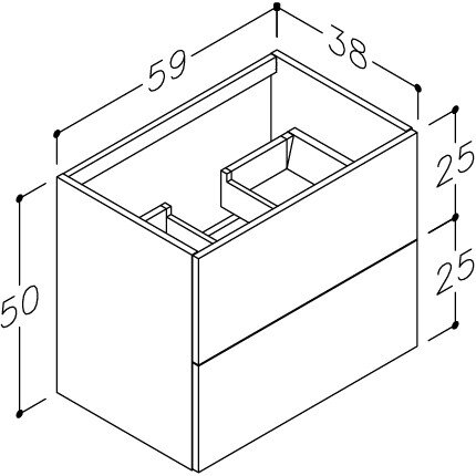 Kamė DUET spintelė po praustuvu 60 cm 2
