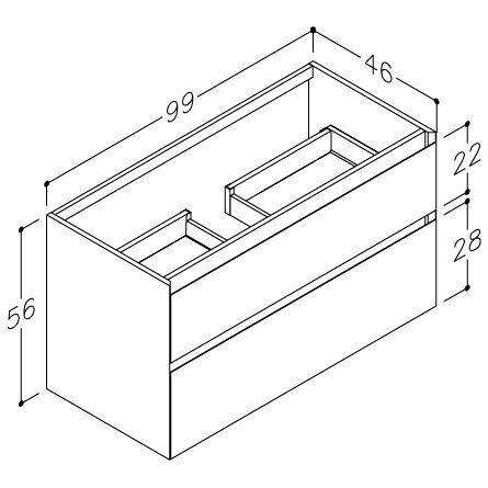 Kamė LOFT spintelė po praustuvu 100 cm 4