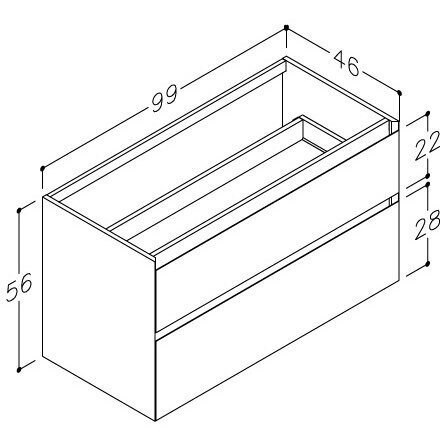 Kamė LOFT spintelė po stalviršiu 100 cm 1