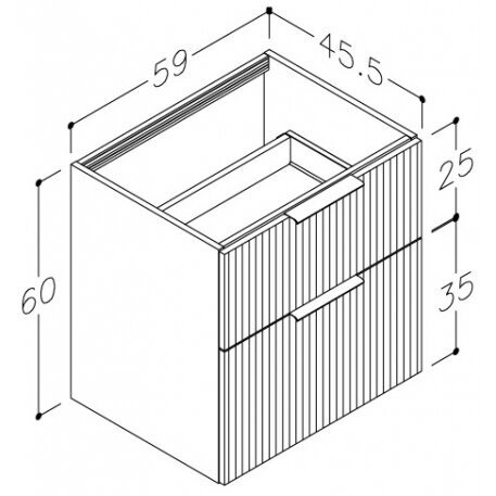 Kamė BIG spintelė po stalviršiu 60 cm 2
