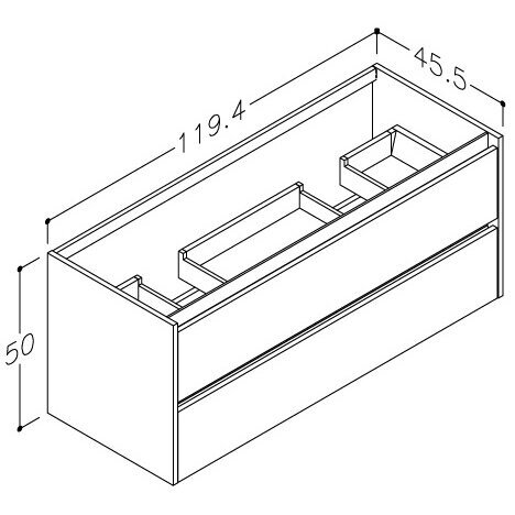 Kamė CITY spintelė po dvigubu praustuvu 120 cm 1 Kamė CITY spintelė po dvigubu praustuvu 120 cm 1