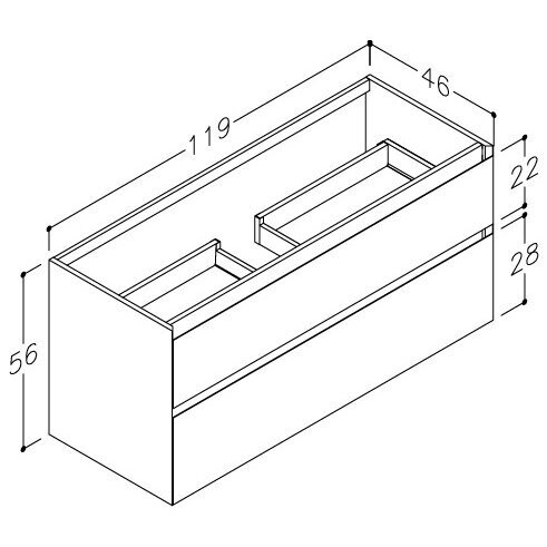 Kamė LOFT spintelė po praustuvu 120 cm 4