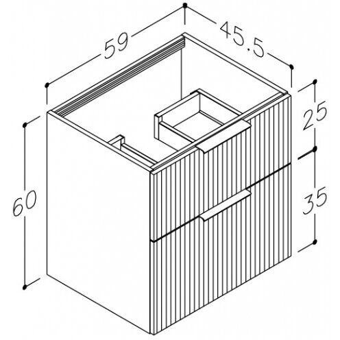Kamė BIG spintelė po praustuvu 60 cm 2