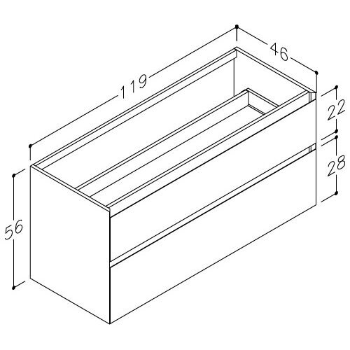 Kamė LOFT spintelė po stalviršiu 120 cm 5