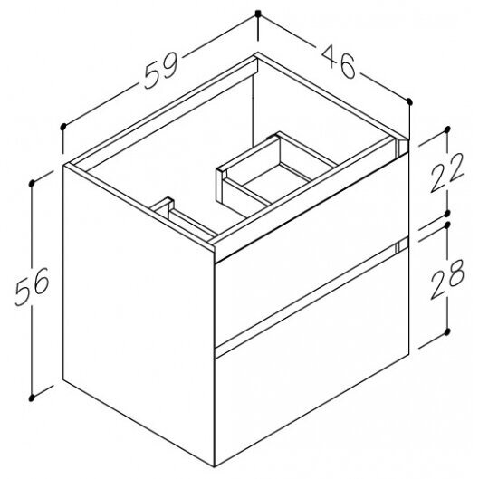 Kamė LOFT spintelė po praustuvu 60 cm 4