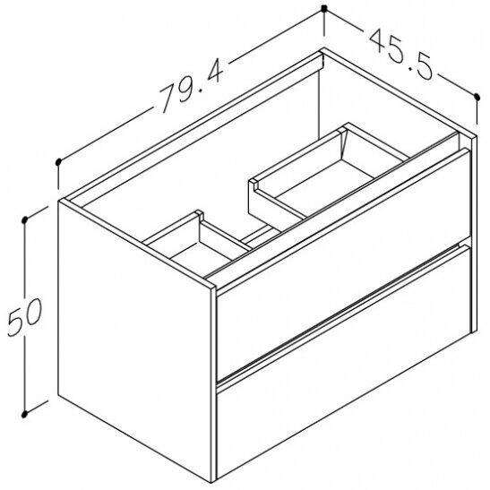 Kamė CITY spintelė po praustuvu 80 cm 1 Kamė CITY spintelė po praustuvu 80 cm 1