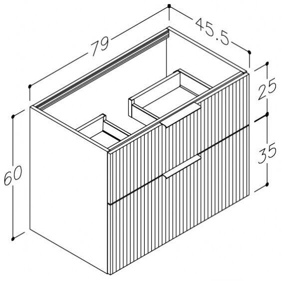 Kamė BIG spintelė po praustuvu 80 cm 2