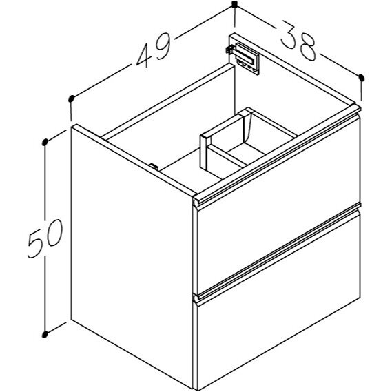 Kamė MATCH spintelė po praustuvu 50 cm 1