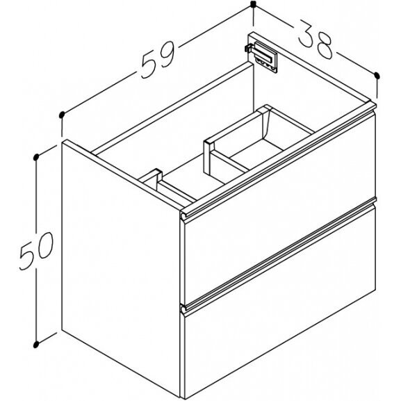 Kamė MATCH spintelė po praustuvu 60 cm 1 Kamė MATCH spintelė po praustuvu 60 cm 1