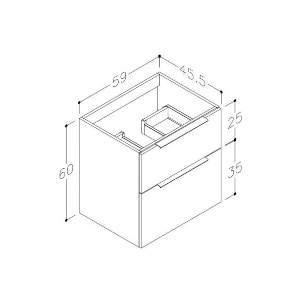 Kamė BIG spintelė po praustuvu 60 cm 5