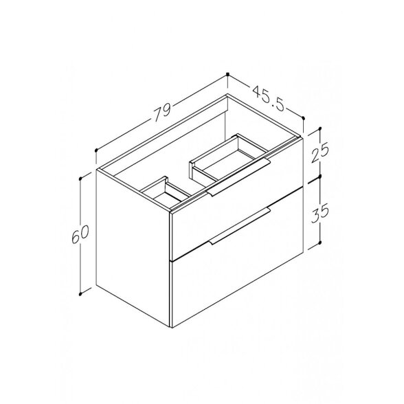 Kamė BIG spintelė po praustuvu 80 cm 5