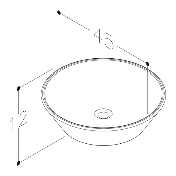 Kamė CIOTOLA pastatomas keraminis praustuvas, baltas 3