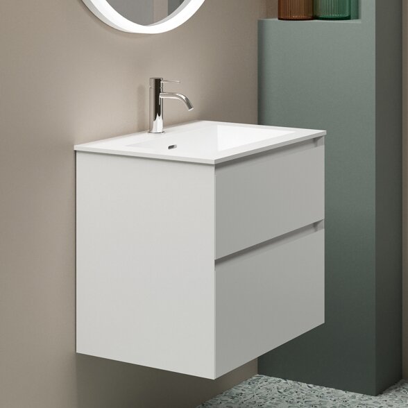 Kamė CORIAN®1 įleidžiamas praustuvas 60 cm, matinis baltas 1