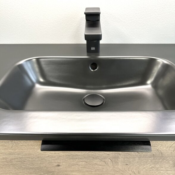 Kamė ELIDE įleidžiamas keraminis praustuvas 80 cm, juodas 5 Kamė ELIDE įleidžiamas keraminis praustuvas 80 cm, juodas 5
