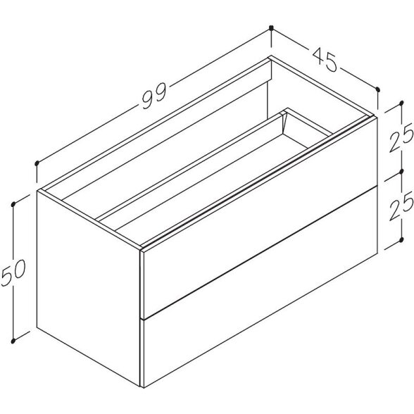 Kamė GAMA spintelė po stalviršiu 100 cm 2