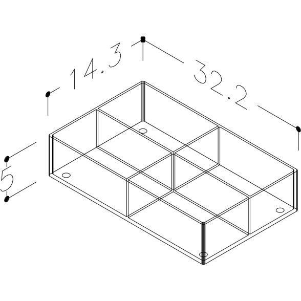 Kamė organinio stiklo dėžutė 270x143 mm (C) 1