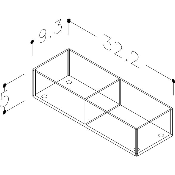 Kamė organinio stiklo dėžutė 270x93 mm (E) 1